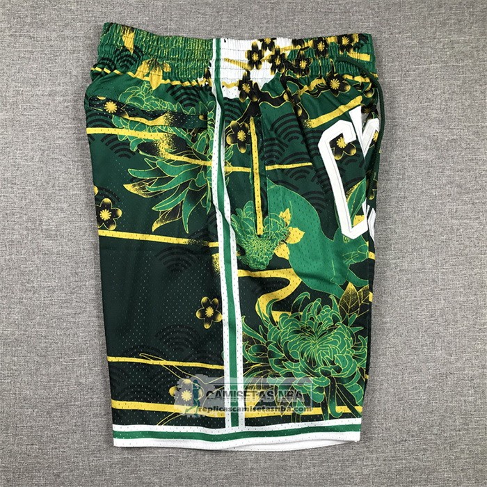 Pantalone Boston Celtics Lunar New Year Mitchell & Ness Just Don Verde